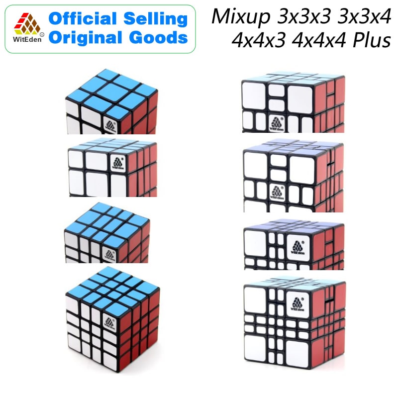 WitEden Mixup 3x3x3 3x3x4 4x4x3 4x4x4 Plus Magic Cube..